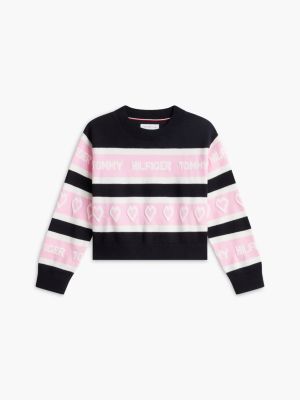 Детский свитер Tommy Hilfiger Intarsia Heart Logo, цвет: Тёмно-синий — фото 5