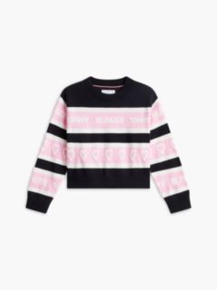 Kids' Intarsia Heart Logo Sweater — Navy Blue 5