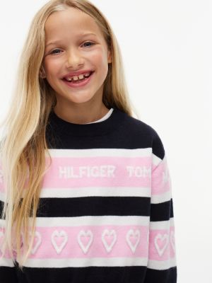 Детский свитер Tommy Hilfiger Intarsia Heart Logo, цвет: Тёмно-синий — фото 3
