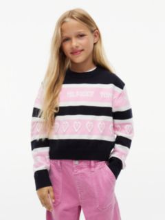 Kids' Intarsia Heart Logo Sweater — Navy Blue 1