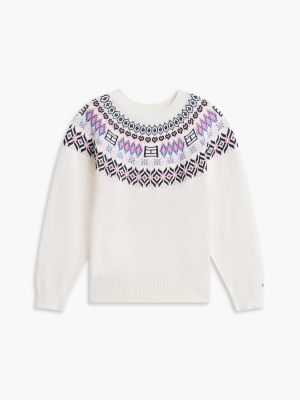 Детский свитер Tommy Hilfiger Fair Isle, цвет: Белый — фото 5