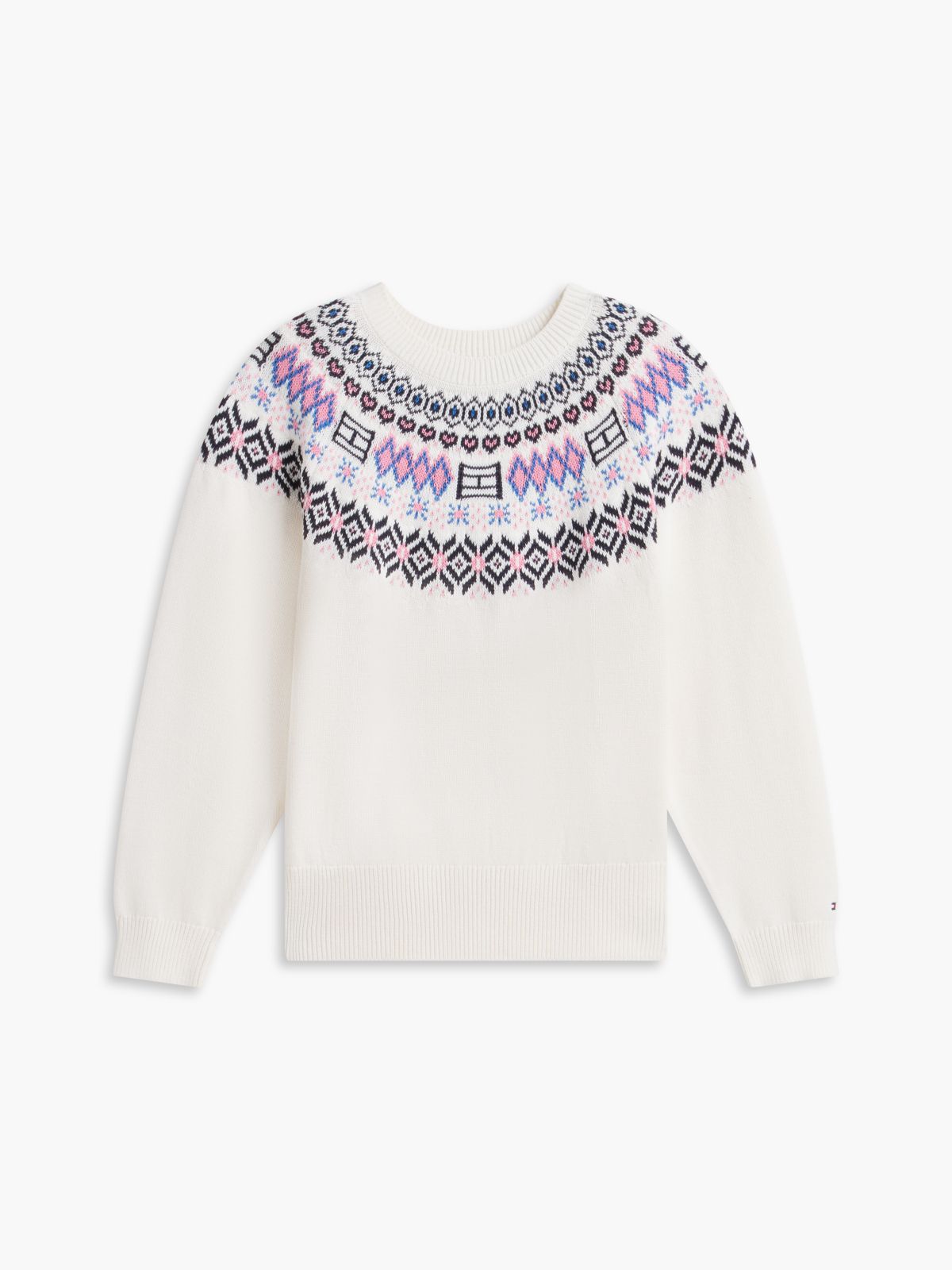 Kids' Fair Isle Sweater — White