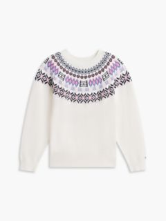 Kids' Fair Isle Sweater — White 5