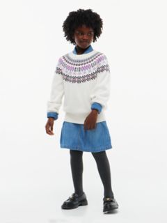 Kids' Fair Isle Sweater — White 2