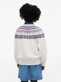 Kids' Fair Isle Sweater — White 4