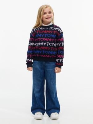 Детская толстовка Tommy Hilfiger Tommy Repeat Logo, цвет: Тёмно-синий — фото 2