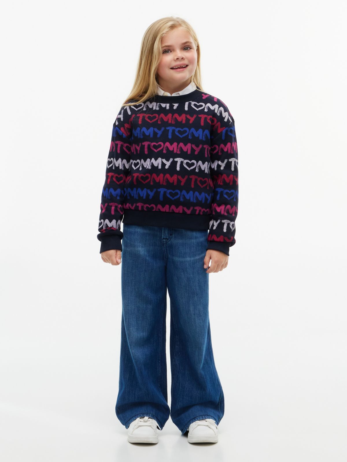 Kids' Tommy Repeat Logo Sweatshirt — Navy Blue