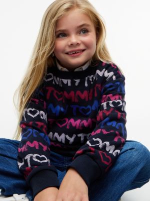 Детская толстовка Tommy Hilfiger Tommy Repeat Logo, цвет: Тёмно-синий — фото 3