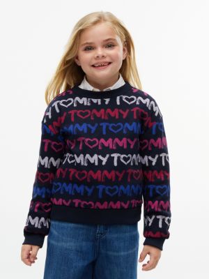 Kids' Tommy Repeat Logo Sweatshirt, Navy Blue