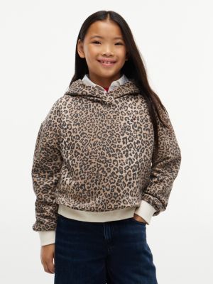 Kids' Leopard Print Hoodie, Leopard AOP