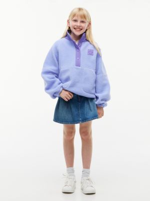Детская толстовка Tommy Hilfiger Sherpa Quarter-Snap, цвет: Vintage Iris — фото 2