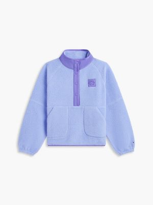 Детская толстовка Tommy Hilfiger Sherpa Quarter-Snap, цвет: Vintage Iris — фото 5