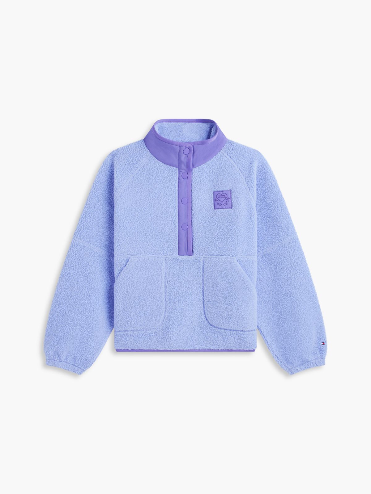 Kids' Sherpa Quarter-Snap Sweatshirt — Vintage Iris