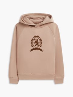 Kids' Tonal Crest Logo Hoodie — Malted Milk 5