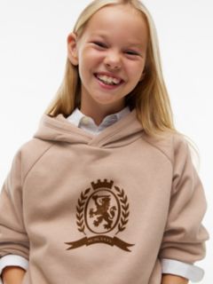 Kids' Tonal Crest Logo Hoodie — Malted Milk 3