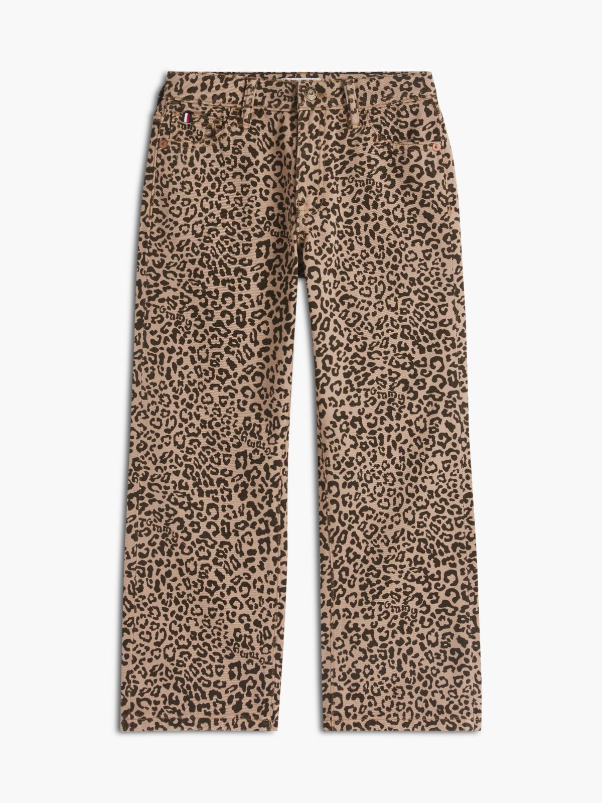 Kids' Leopard High-Rise Wide Leg Jean — Leopard