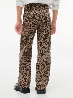 Детские джинсы Tommy Hilfiger Leopard High-Rise Wide Leg Jean, цвет: Леопардовый — фото 4