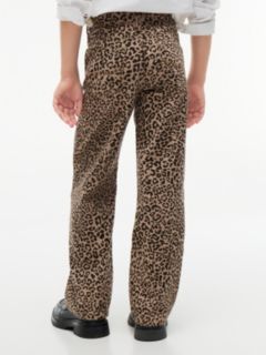 Kids' Leopard High-Rise Wide Leg Jean — Leopard 4