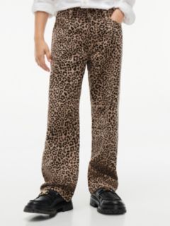 Kids' Leopard High-Rise Wide Leg Jean — Leopard 1