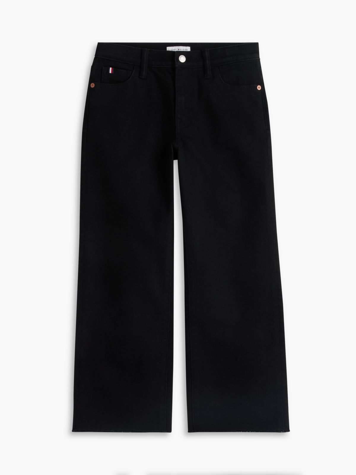 Kids' High-Rise Wide Leg Stretch Jean — Black