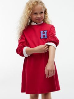 Kids' Varsity Logo Sweatshirt Dress — Ruby Rhubarb 2