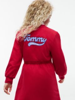 Kids' Varsity Logo Sweatshirt Dress — Ruby Rhubarb 3