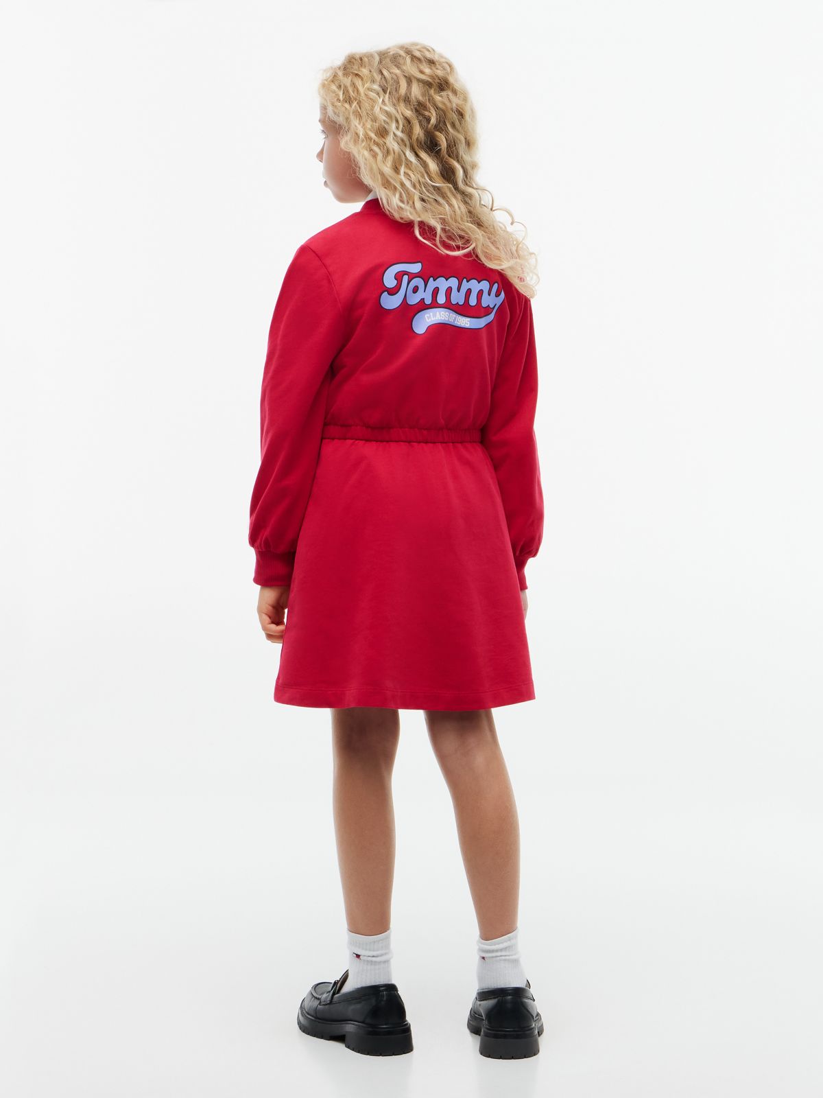 Kids' Varsity Logo Sweatshirt Dress — Ruby Rhubarb