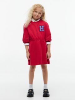 Kids' Varsity Logo Sweatshirt Dress — Ruby Rhubarb 1