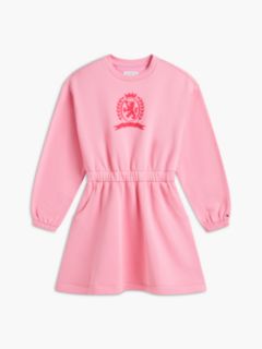 Kids' Tonal Crest Logo Sweatshirt Dress — Jasmine Pink 5