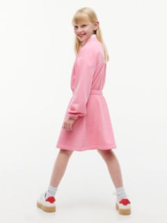 Kids' Tonal Crest Logo Sweatshirt Dress — Jasmine Pink 4