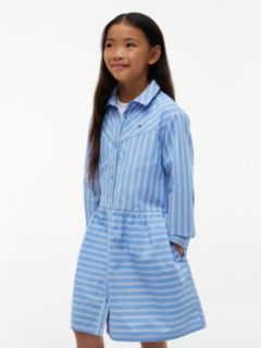 Kids' Striped Shirtdress — Blue Spell 2