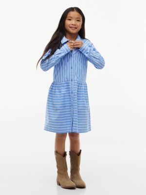 Kids' Striped Shirtdress, Blue Spell