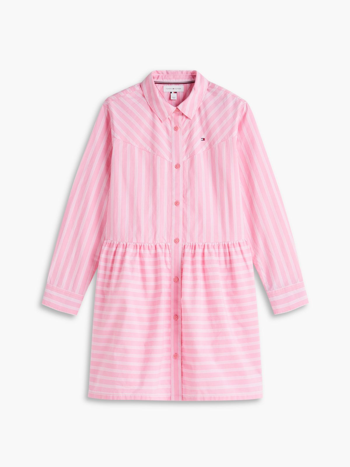 Kids' Striped Shirtdress — Jasmine Pink