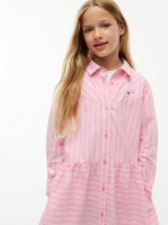 Kids' Striped Shirtdress — Jasmine Pink 2