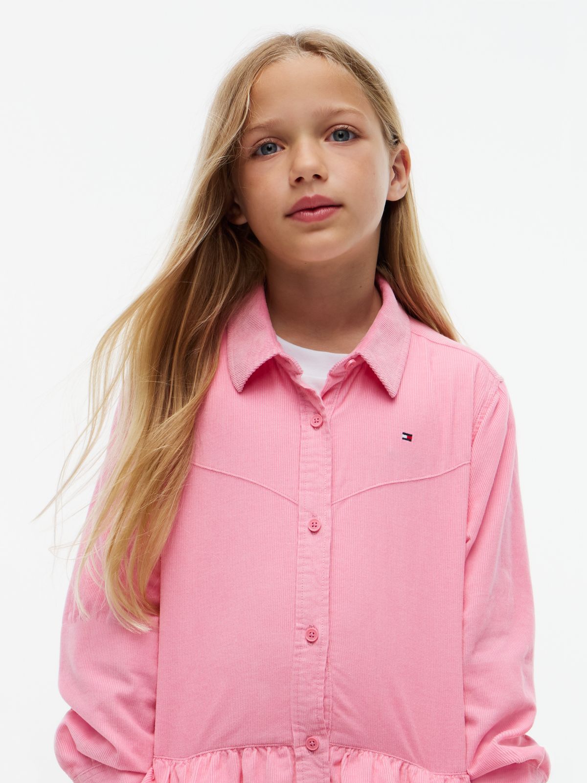 Kids' Corduroy Shirtdress — Jasmine Pink