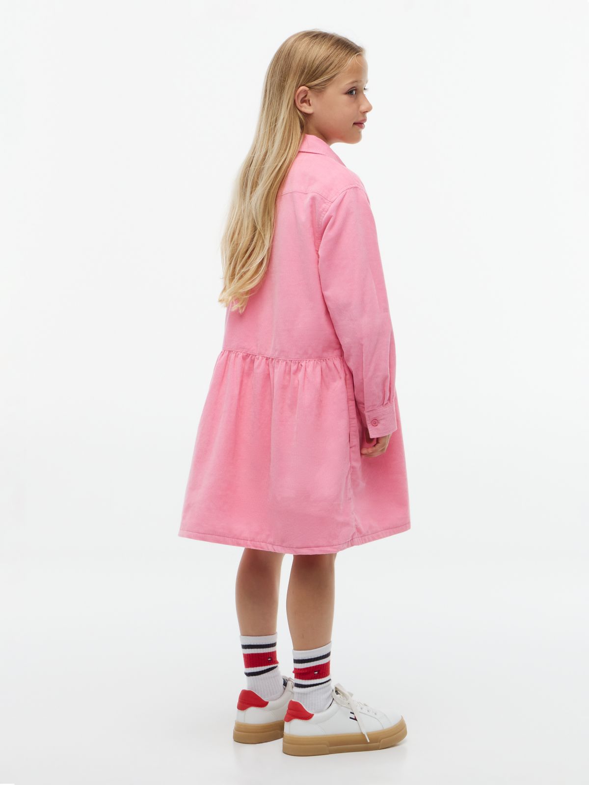 Kids' Corduroy Shirtdress — Jasmine Pink