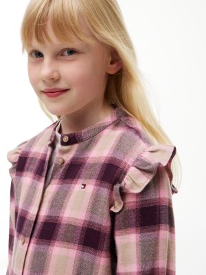 Детское платье Tommy Hilfiger Check Ruffle Tiered, цвет: Молочный — фото 2