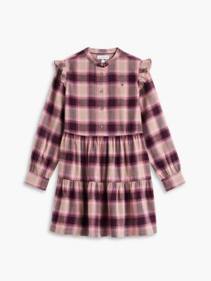 Детское платье Tommy Hilfiger Check Ruffle Tiered, цвет: Молочный — фото 5