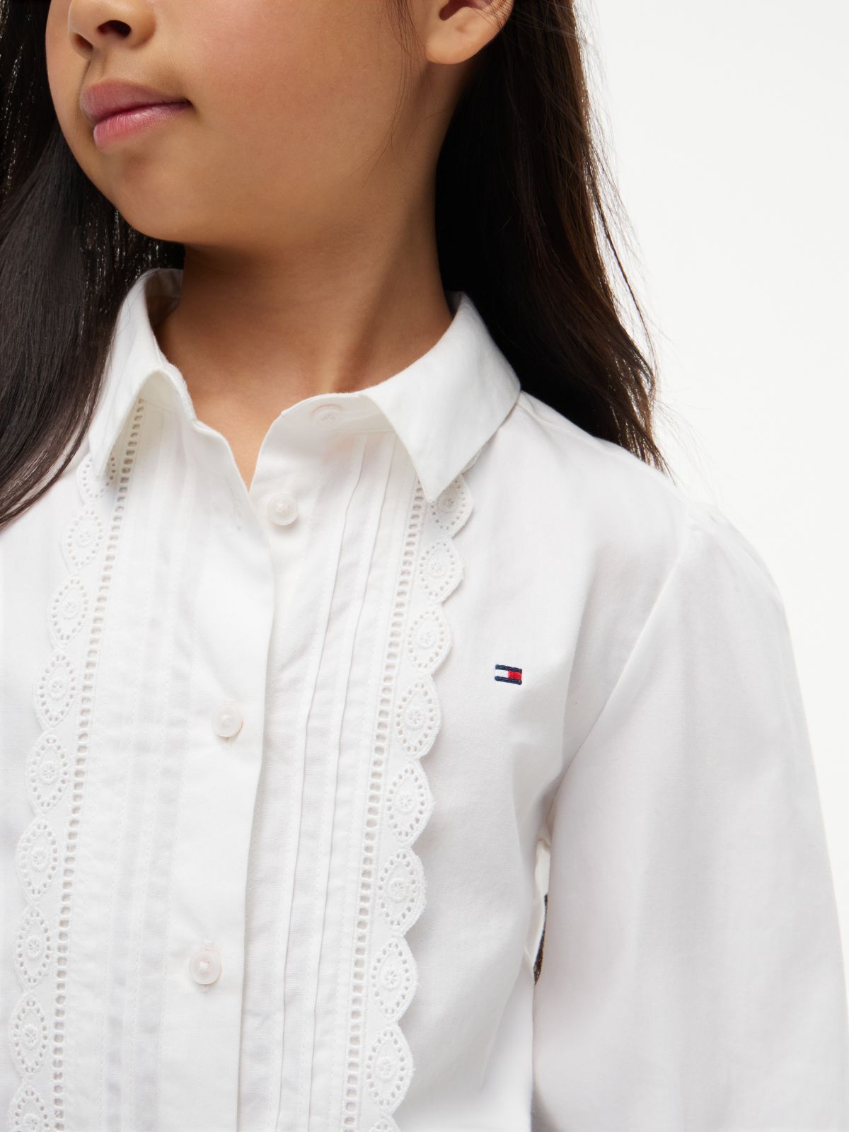 Kids' Embroidered Eyelet Shirt — White