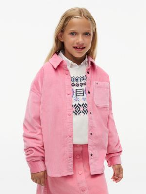 Kids' Stretch Corduroy Overshirt, Jasmine Pink