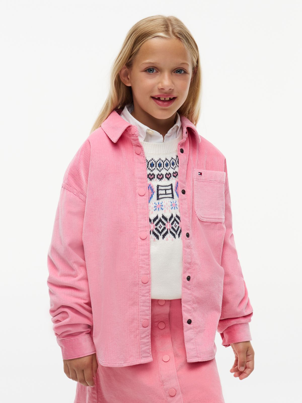 Kids' Stretch Corduroy Overshirt — Jasmine Pink