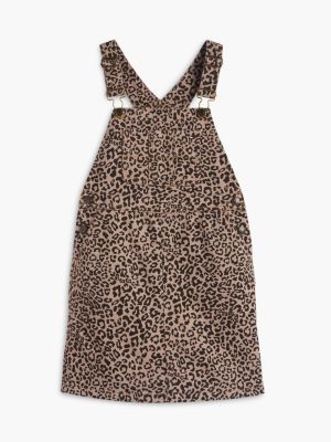 Детское платье Tommy Hilfiger Leopard Denim Overall, цвет: Леопардовый — фото 5