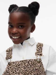 Kids' Leopard Denim Overall Dress — Leopard 2