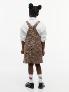 Kids' Leopard Denim Overall Dress — Leopard 4