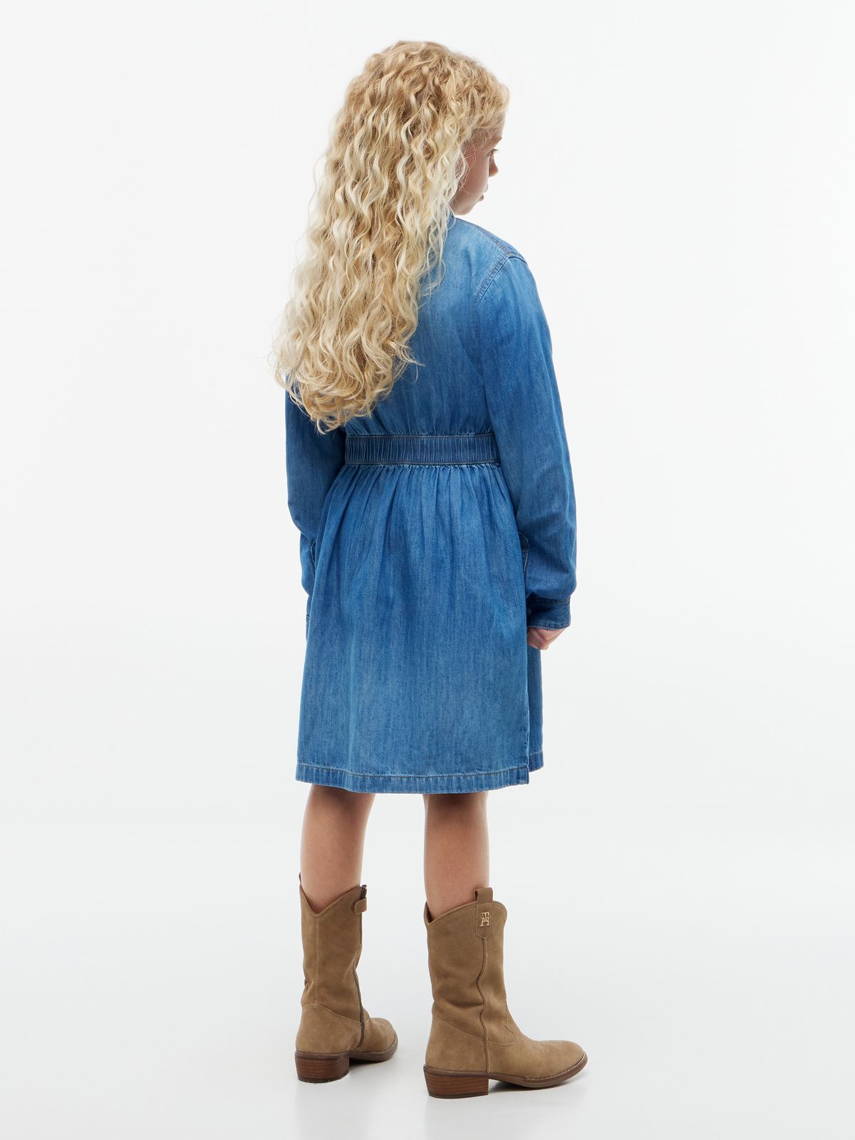 Kids' Denim Western Dress — Med Wash
