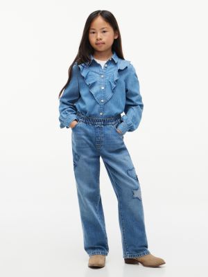 Детская блузка Tommy Hilfiger Denim Ruffle Blouse, цвет: Варёный — фото 2