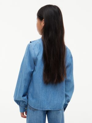 Детская блузка Tommy Hilfiger Denim Ruffle Blouse, цвет: Варёный — фото 4