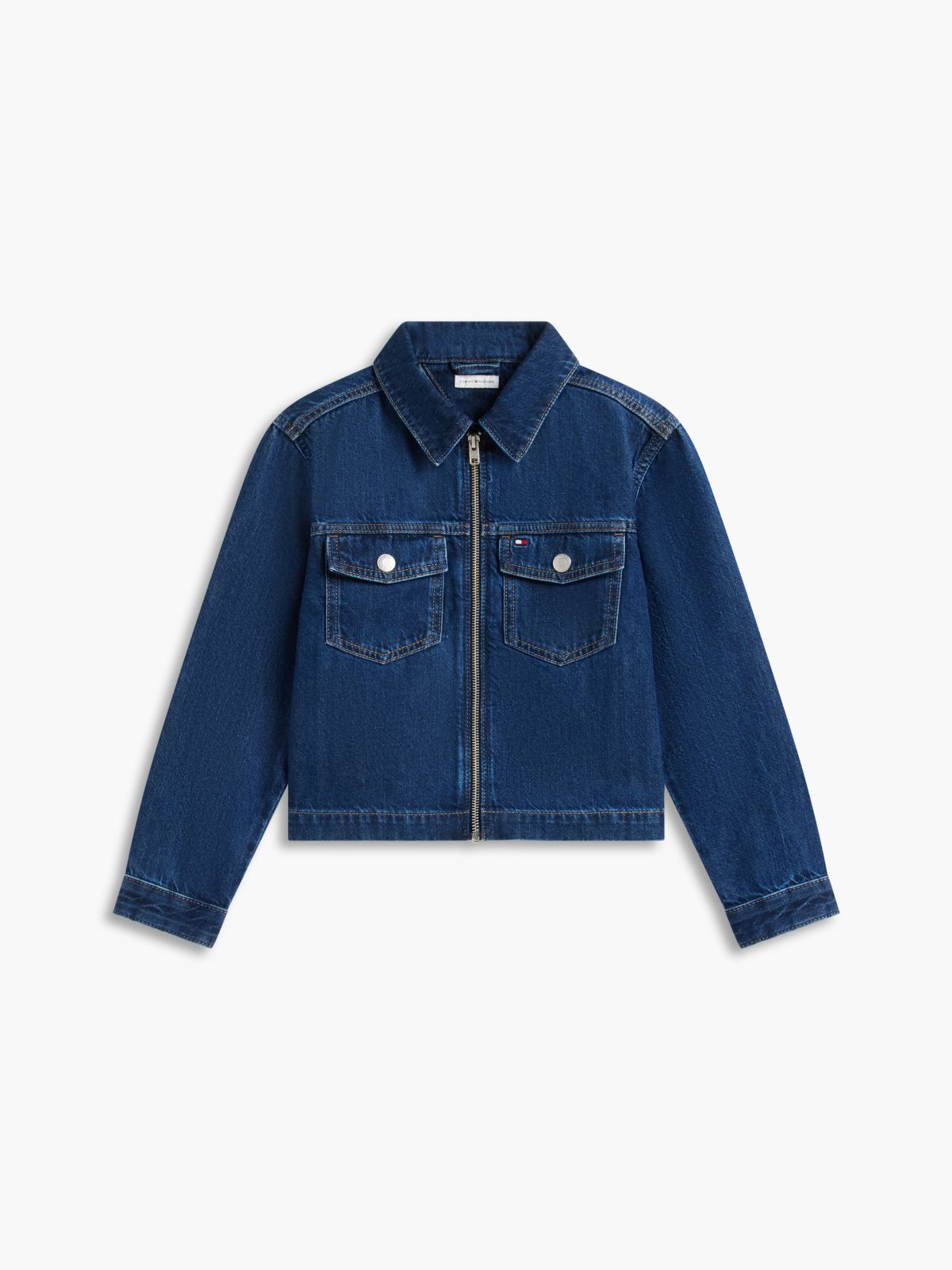 Kids' Denim Zip Jacket — Med Wash
