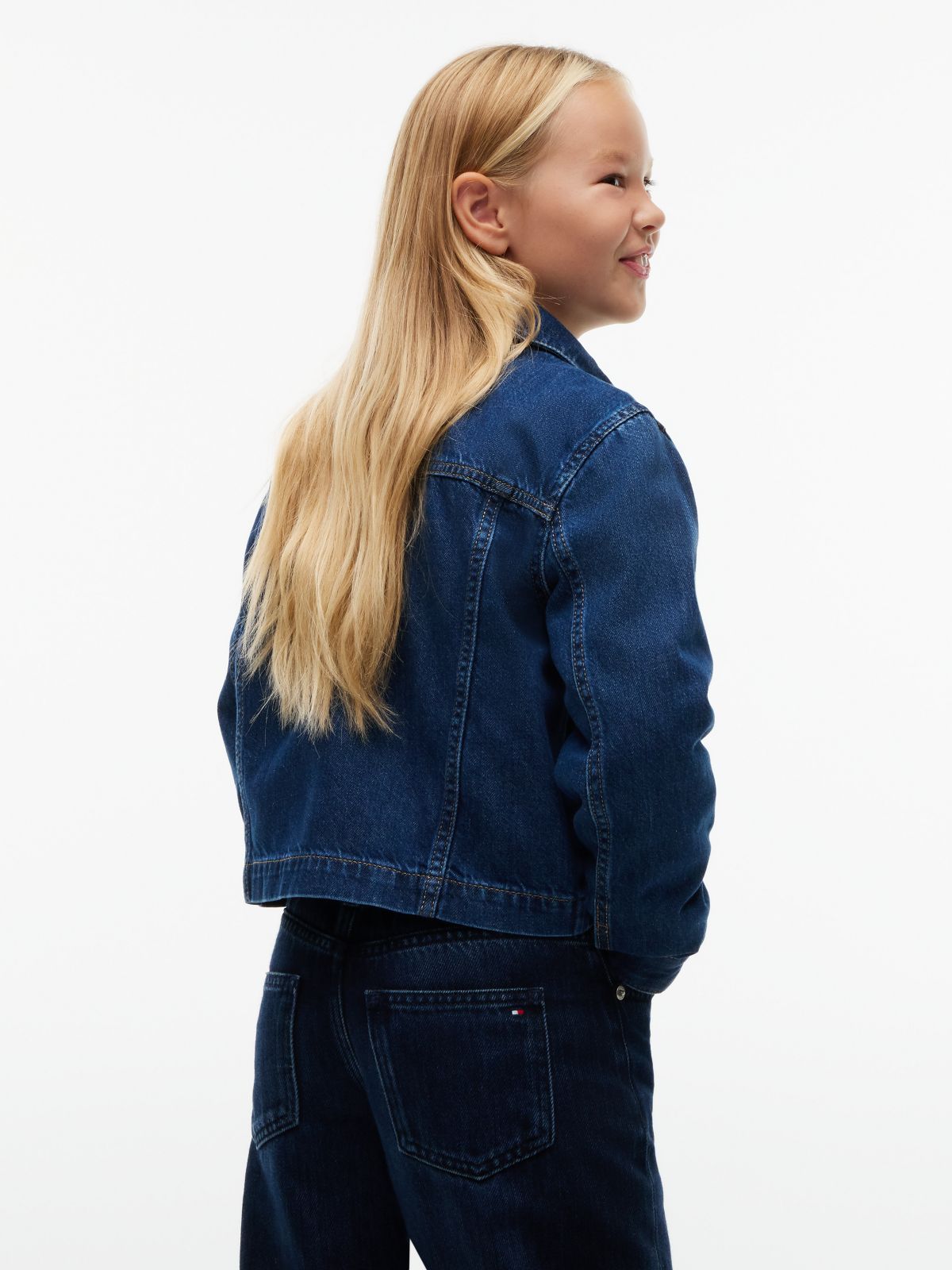 Kids' Denim Zip Jacket — Med Wash