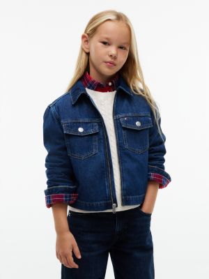 Kids' Denim Zip Jacket, Med Wash